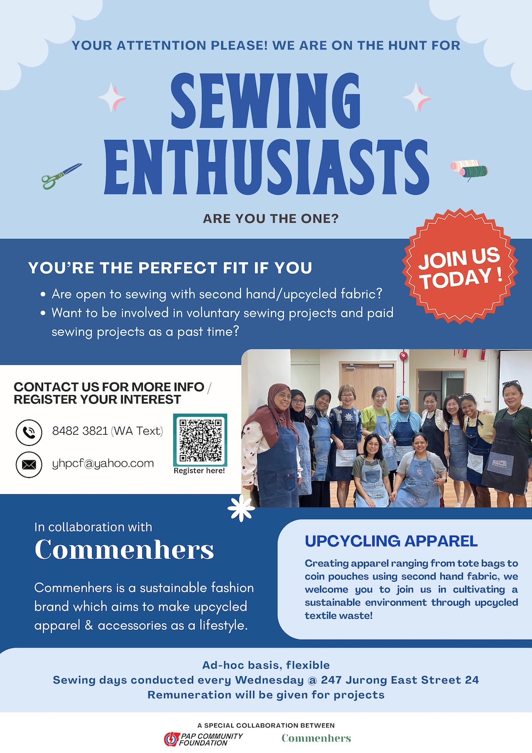 Yuhua Sewing Enthusiasts Recruitment Drive 2026